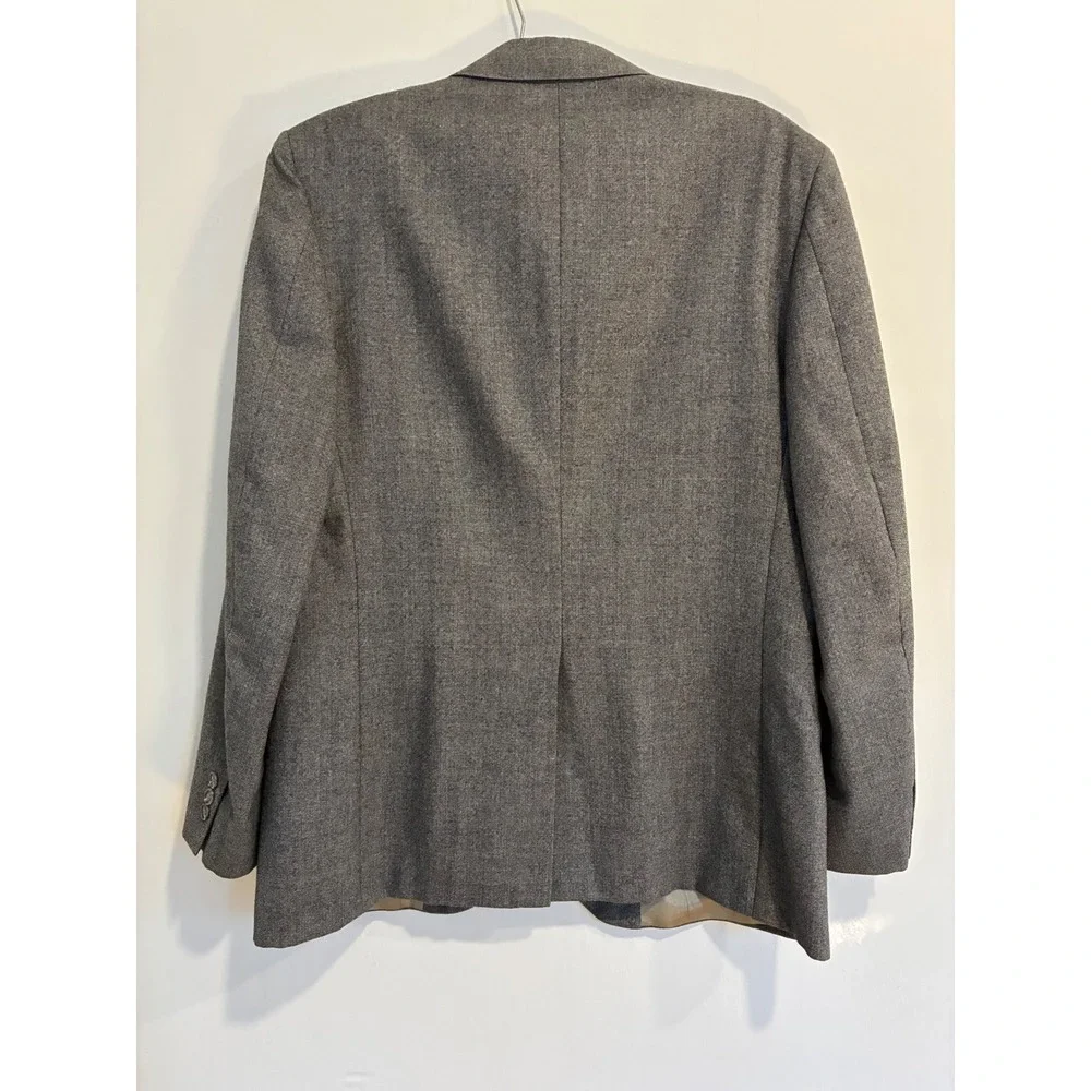 Vintage Johnny Carson Man In Wool Gray‎ Blazer Jacket, 100% Pure Wool Size 42R